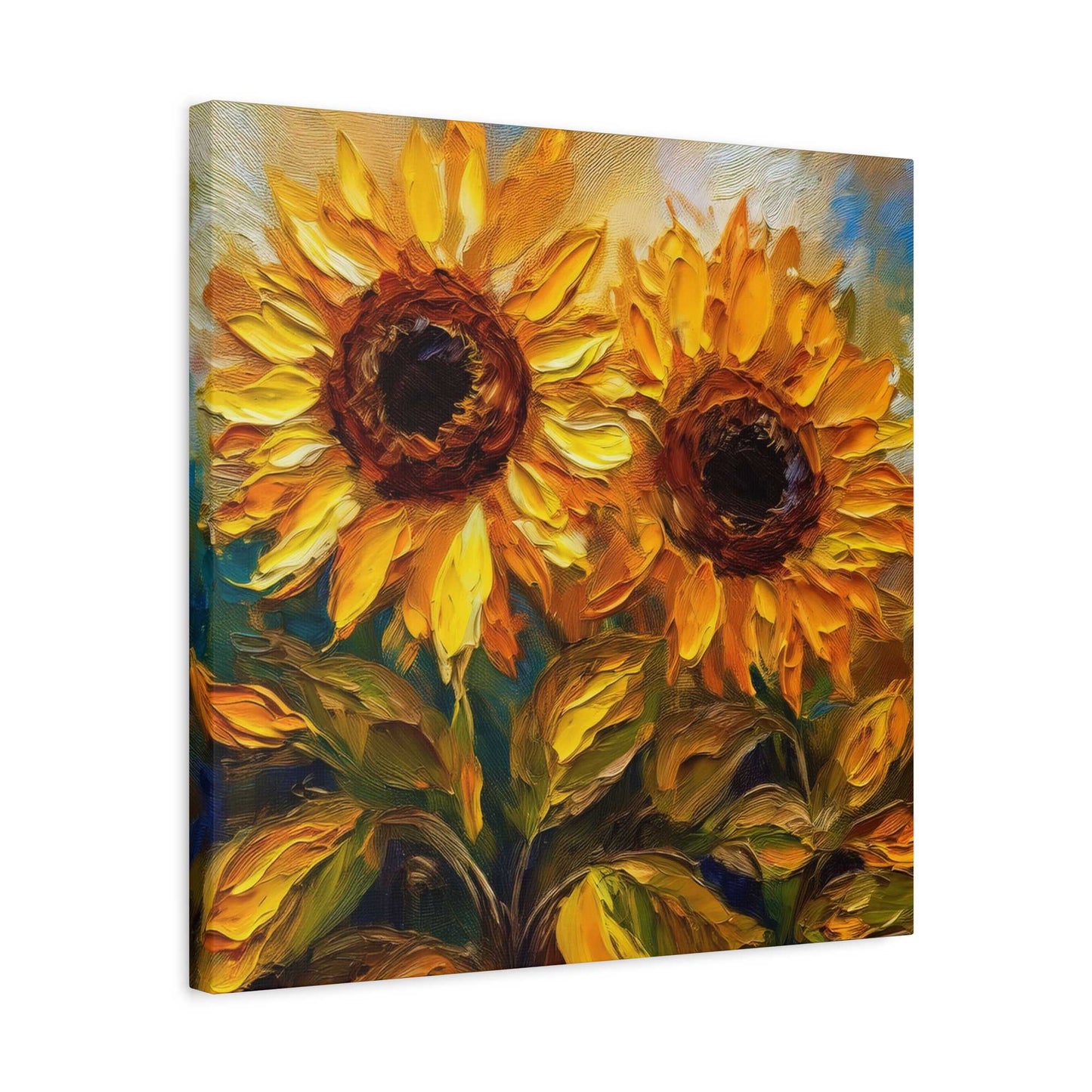 Sunflowers Print Canvas, Flowers Oil Paint Print 20x20, 24x24, 30x30, 32x32, 36x36, Floral Art Design Print Non-Frame MC-25
