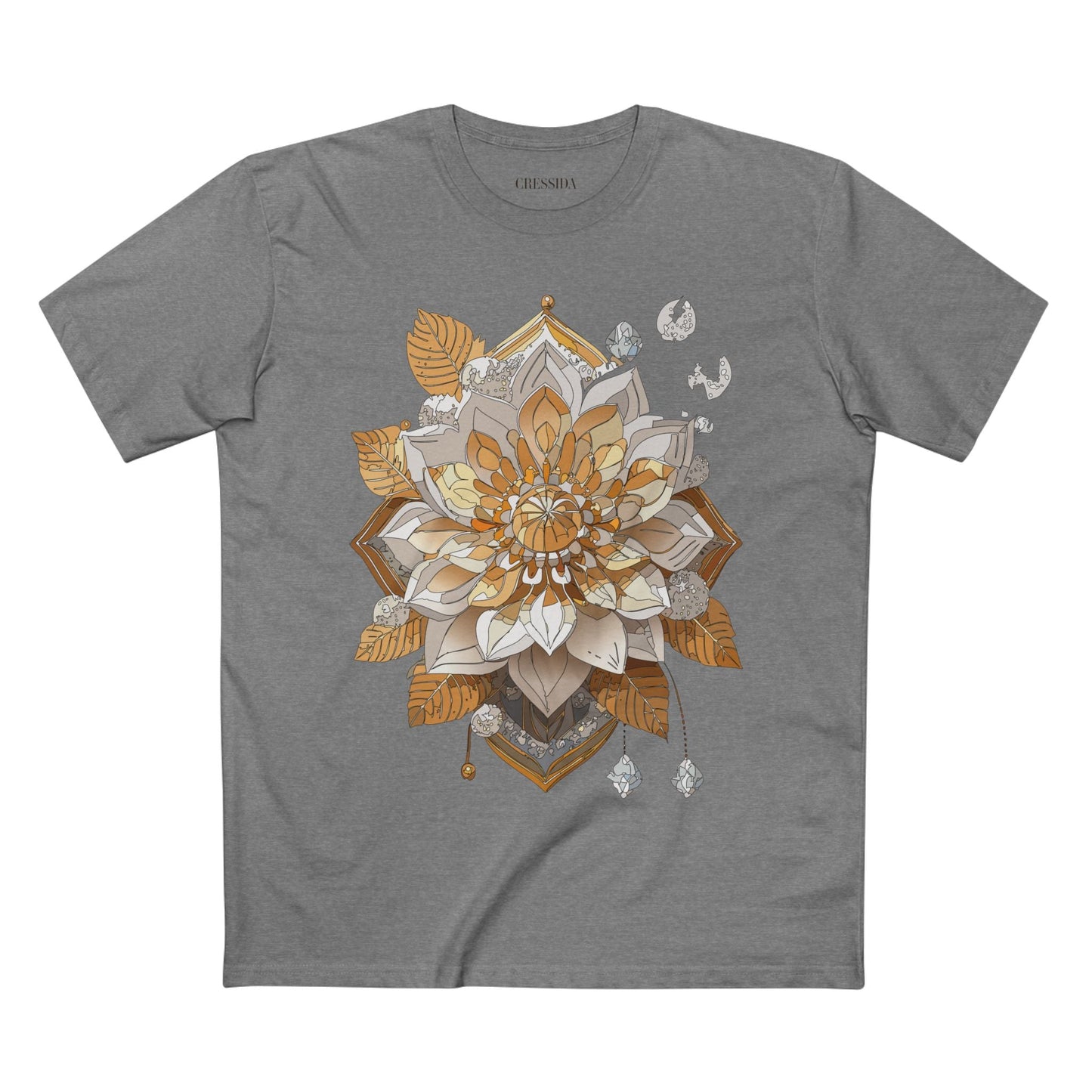Floral Graphic T-Shirt Unisex 100 Cotton Art Design with Antique Flowers Tee 8