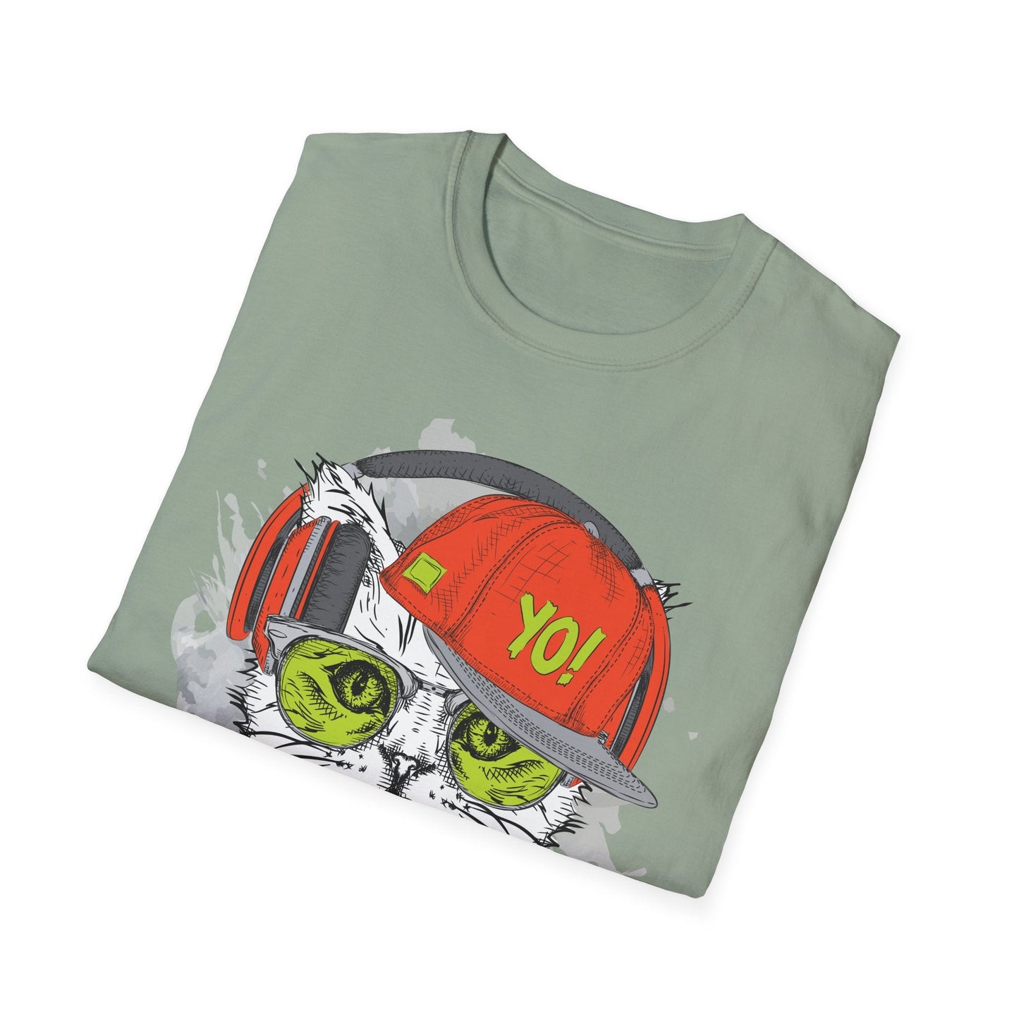 I Love Music Animals Shirt With Headphones Unisex Softstyle Tee Gildan 64000 Cotton Comfort