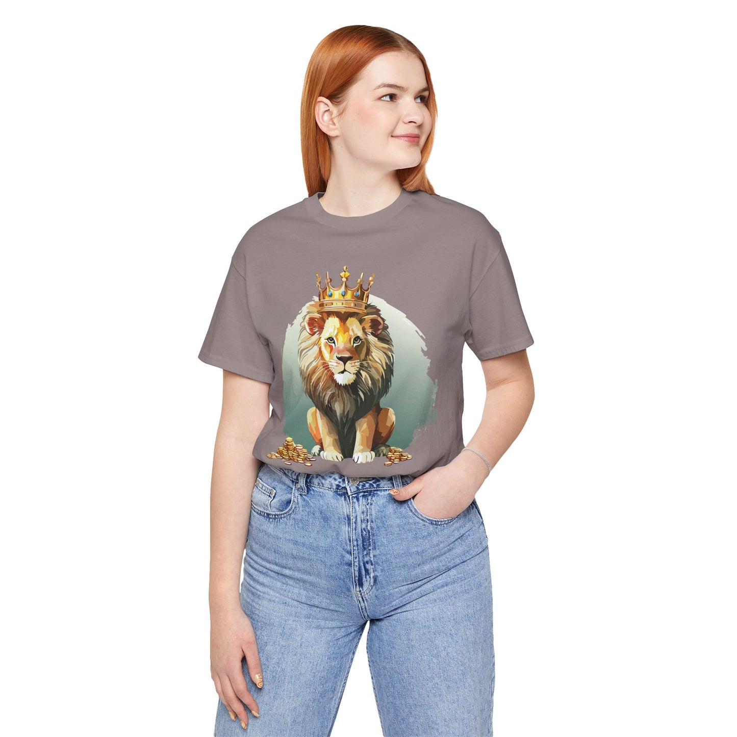 Regal Lion Short Sleeve Tee, Animal Shirt, Lion Tee, Unisex Top, Birthday Gift, Shirt with Animal design