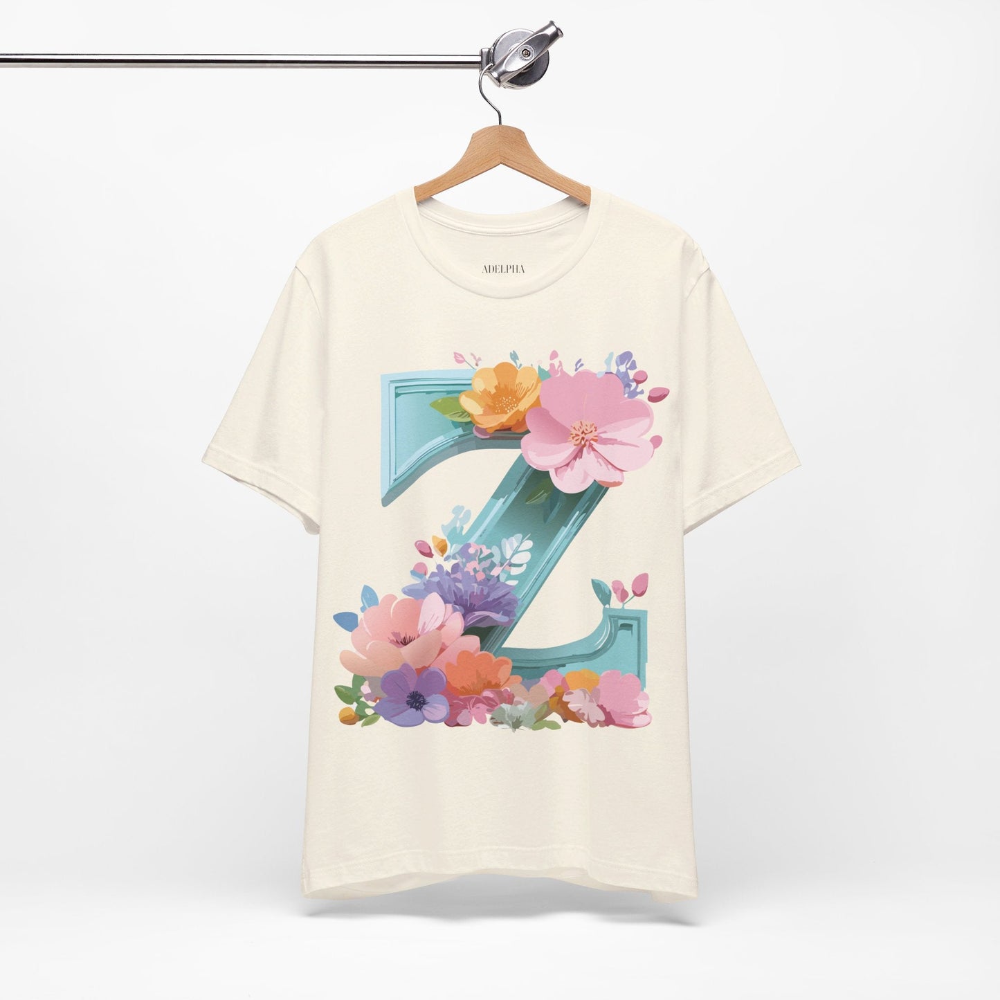 Letter Z Shirt Graphic Tee Unisex Jersey Short Sleeve Premium Vintage Inspired Artwork Adelpha