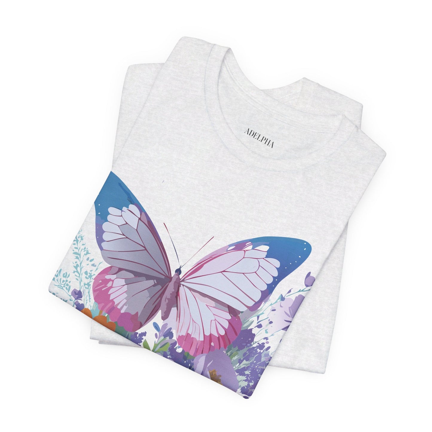 Butterfly Graphic Unisex 100 Cotton Lightweight Vintage Floral Design Jersey Tee 1