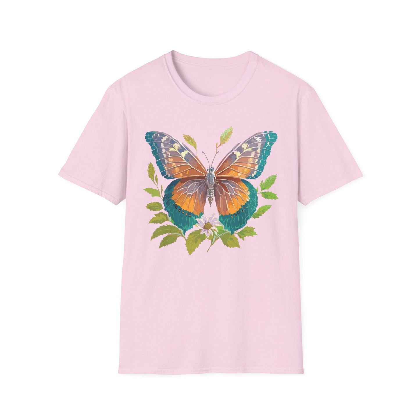 Unisex Butterfly Shirt With Monarch Design Cotton Tee Gildan 64000 Softstyle Comfort