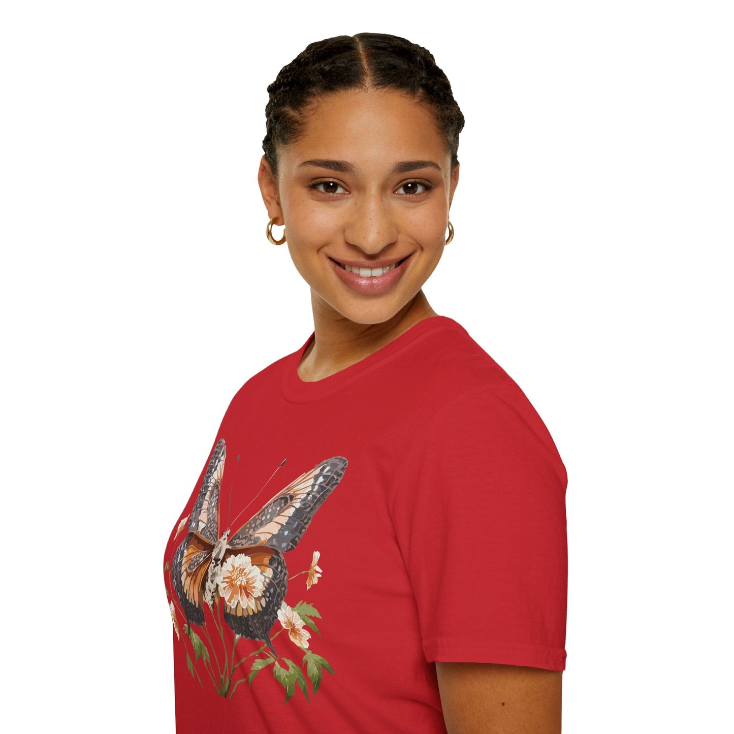 Butterfly T Shirt Unisex Softstyle Gildan 64000 Cotton Tee Monarch Print Comfort
