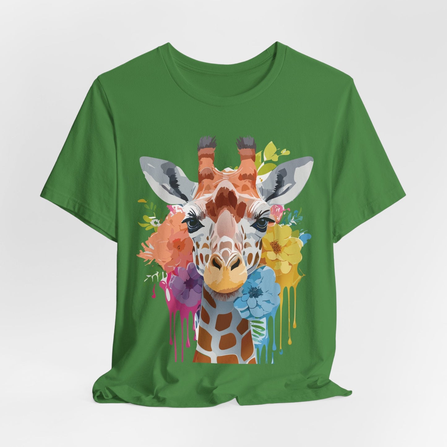 Giraffe Graphic Tee By Adelpha Unisex Vintage Inspired Art Design Short Sleeve Jersey Shirt