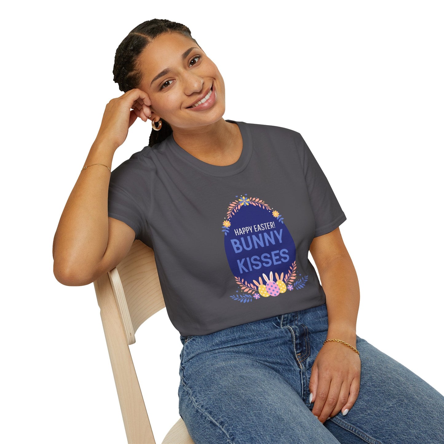 Easter Bunny Kisses T Shirt Unisex Gildan Softstyle Tee With Easter Signature Prints Design