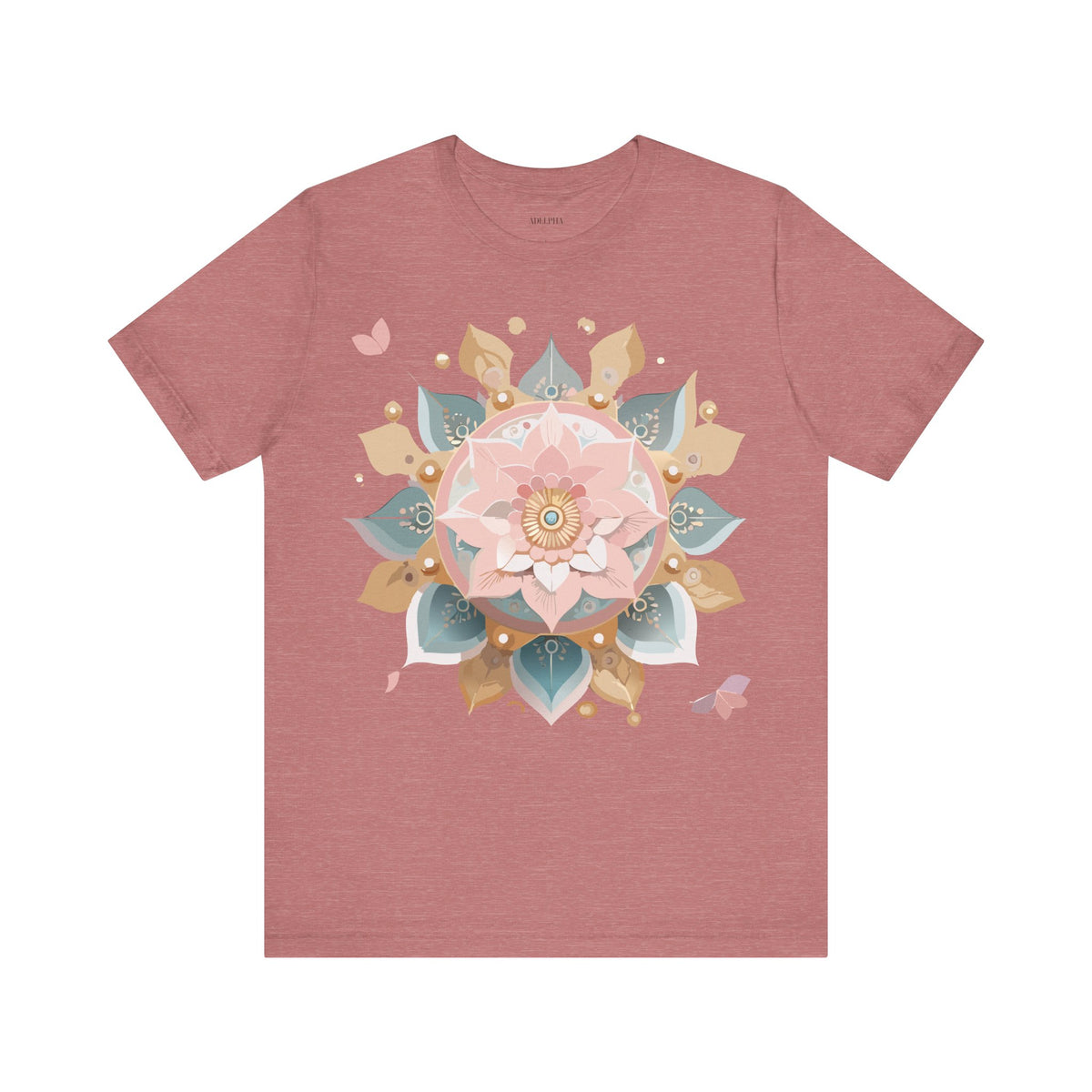 Mandala Graphic Unisex Cotton Bella+Canvas Tee with Floral Art Design d25