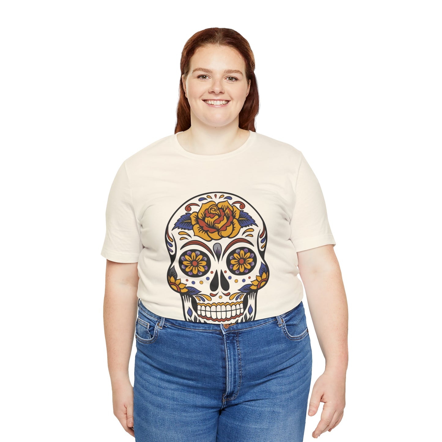 Unisex Cotton Tee Shirt with Skull