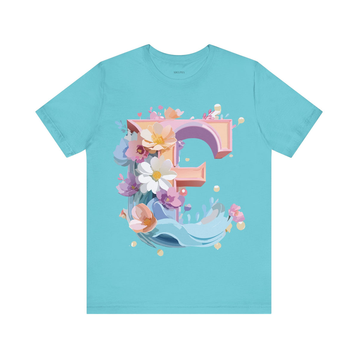 Letter E Graphic Unisex Cotton Bella+Canvas Tee with Art Letter Design