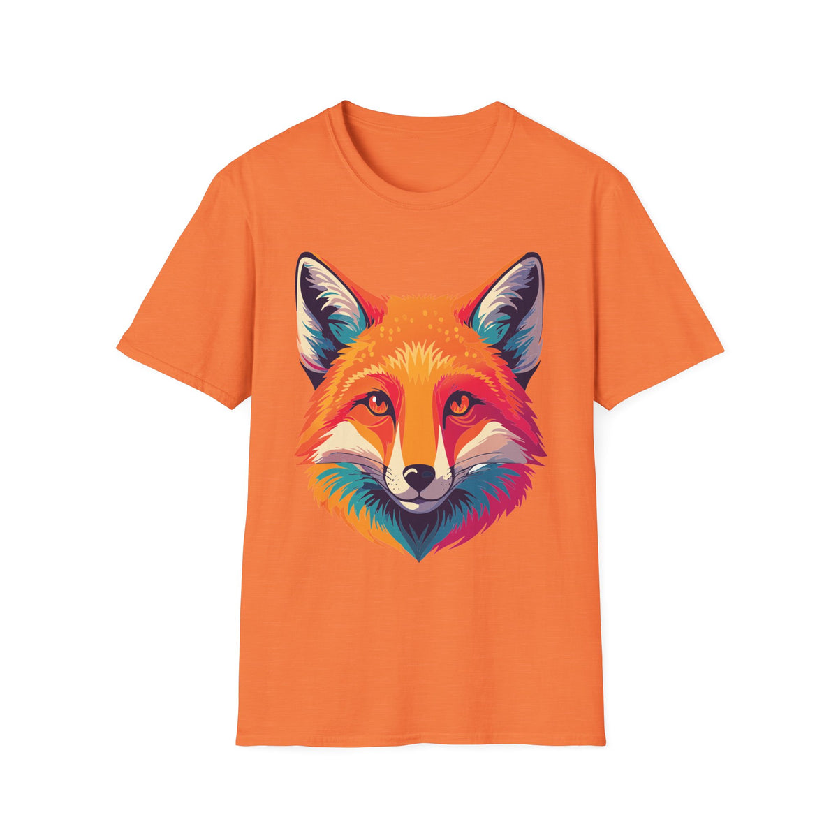 Colorful Fox Illustration T-Shirt | Vibrant Pop Art Fox Tee