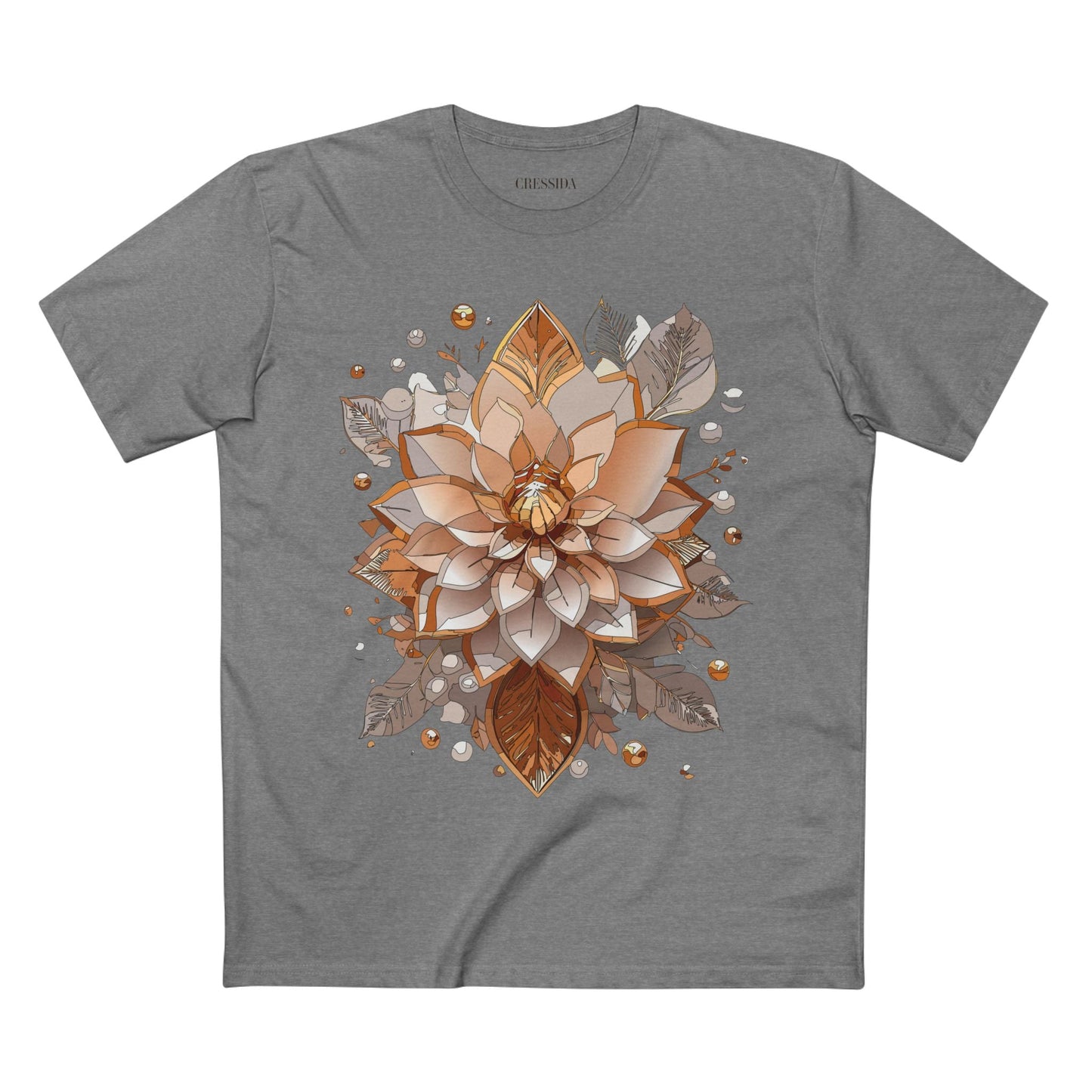Floral Graphic T-Shirt Unisex 100 Cotton Art Design with Antique Flowers Tee 4