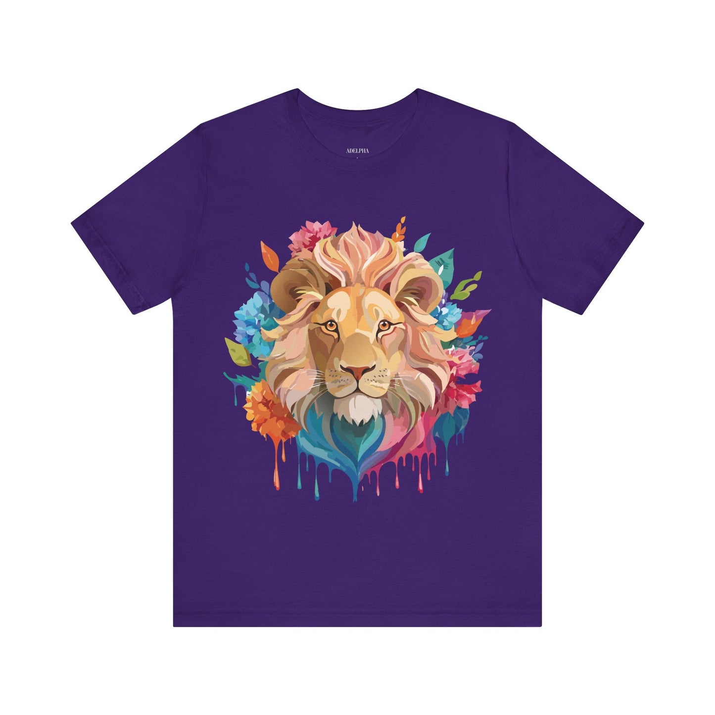 Lion Graphic Tee Unisex Jersey Short Sleeve Shirt With Vintage Adelpha Artwork Design