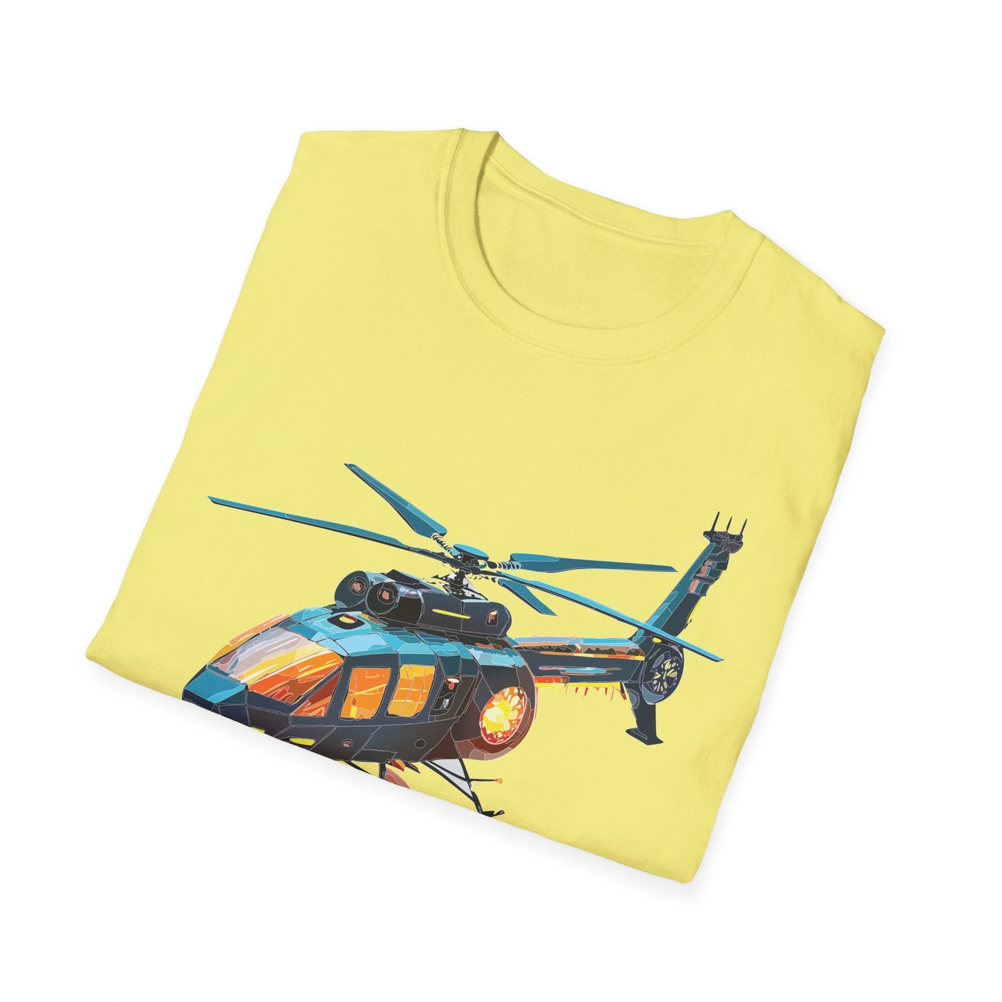 Chopper Helicopter Shirt Unisex Gildan Softstyle 64000 Cotton Tee Short Sleeve Graphic Tee