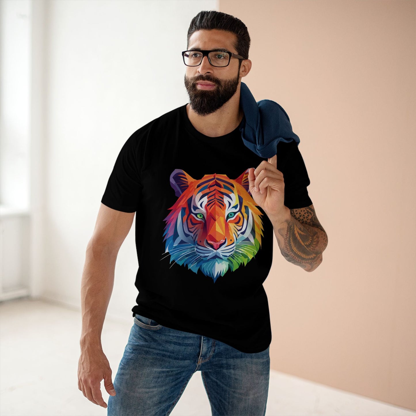 Tiger Animal Shirt Unisex Premium Cotton Tee With Original Art Design Retro2Nova Art Collection Exclusive Art Print