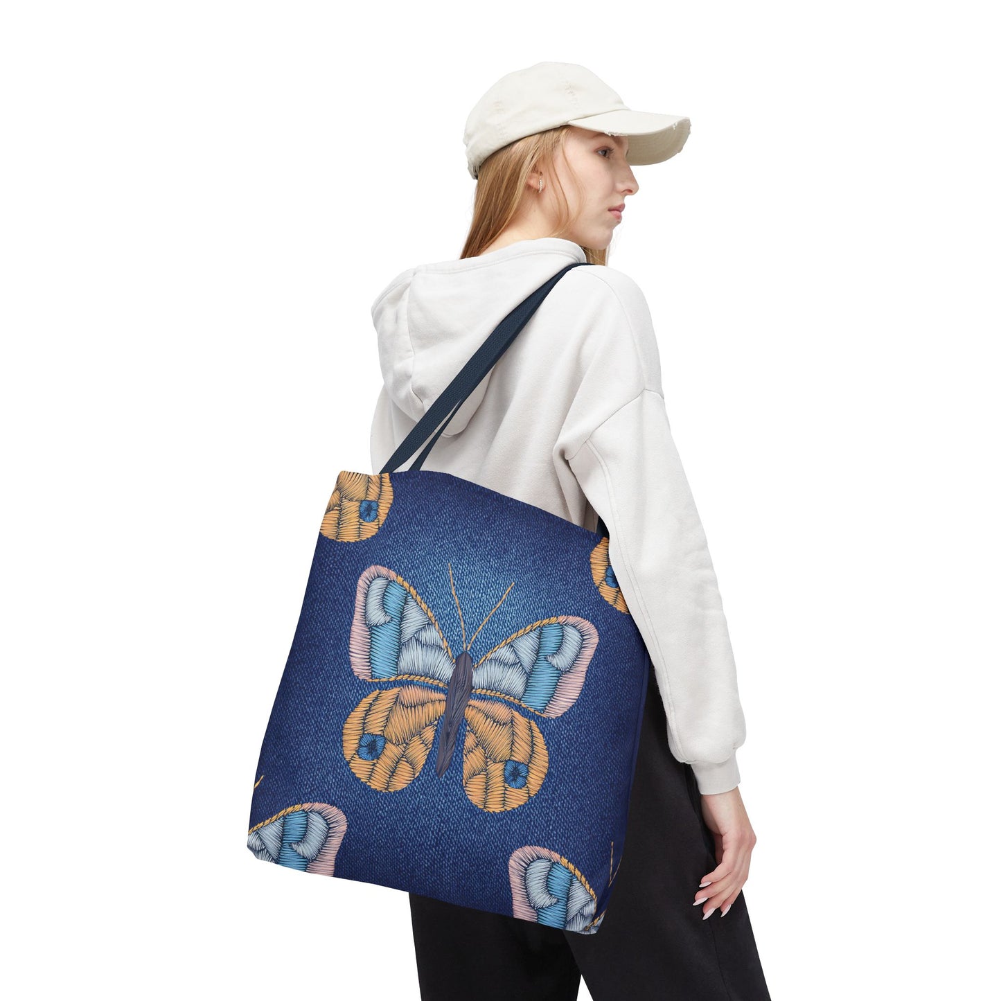 Denim Fabric Imitation Print Unisex Canvas Bag Poly Spun 3 Sizes Tote Bag 175