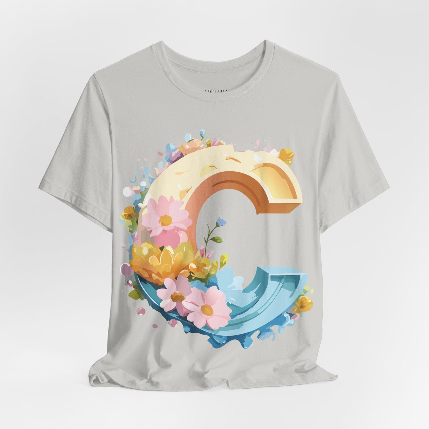Letter C Shirt Unisex Graphic Tee By Adelpha With Vintage Inspired Artwork Design Premium Edition