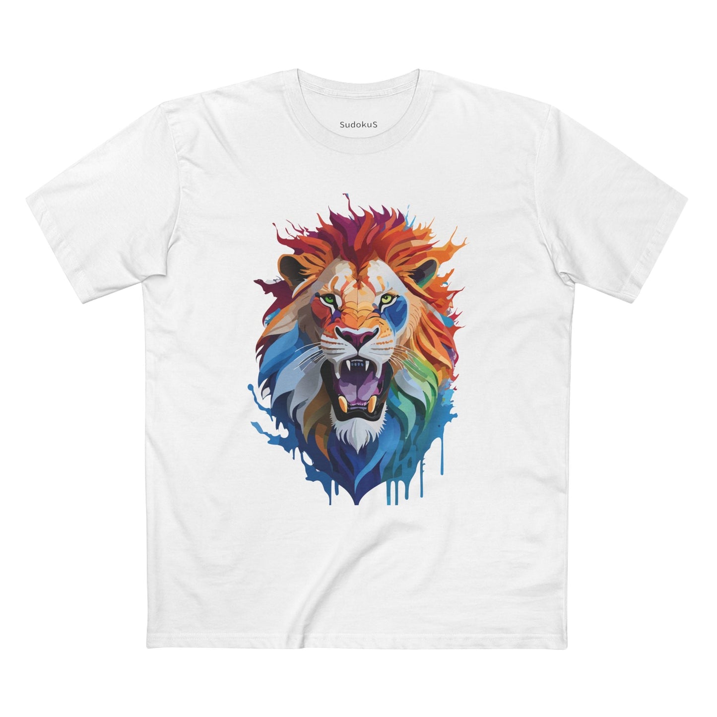 Lion Graphic Unisex 100 Cotton Staple Tee with Animal Design Artwork 30