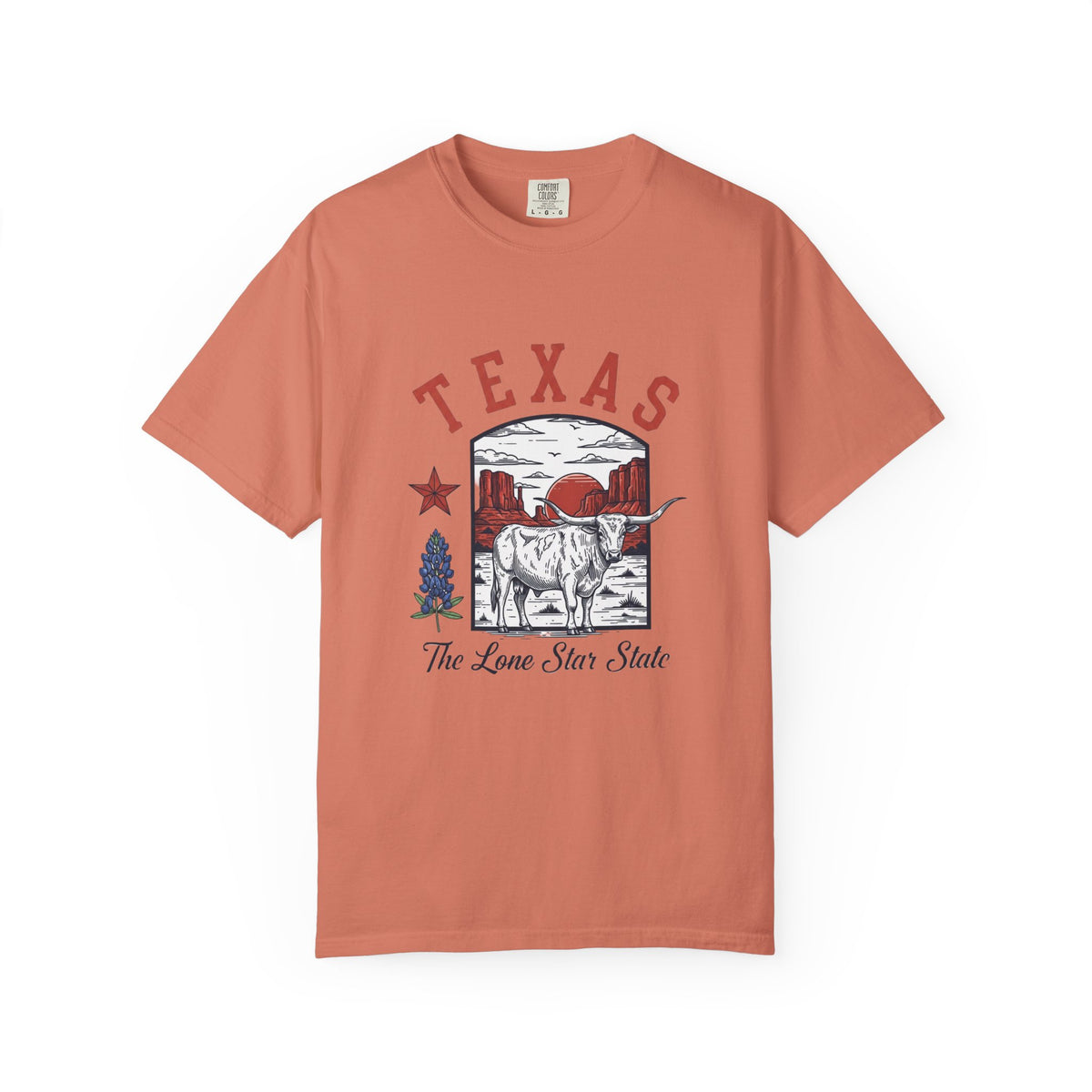 Texas State State Travel Tourist Graphic Tee Unisex 100 Cotton Comfort Colors T-Shirt