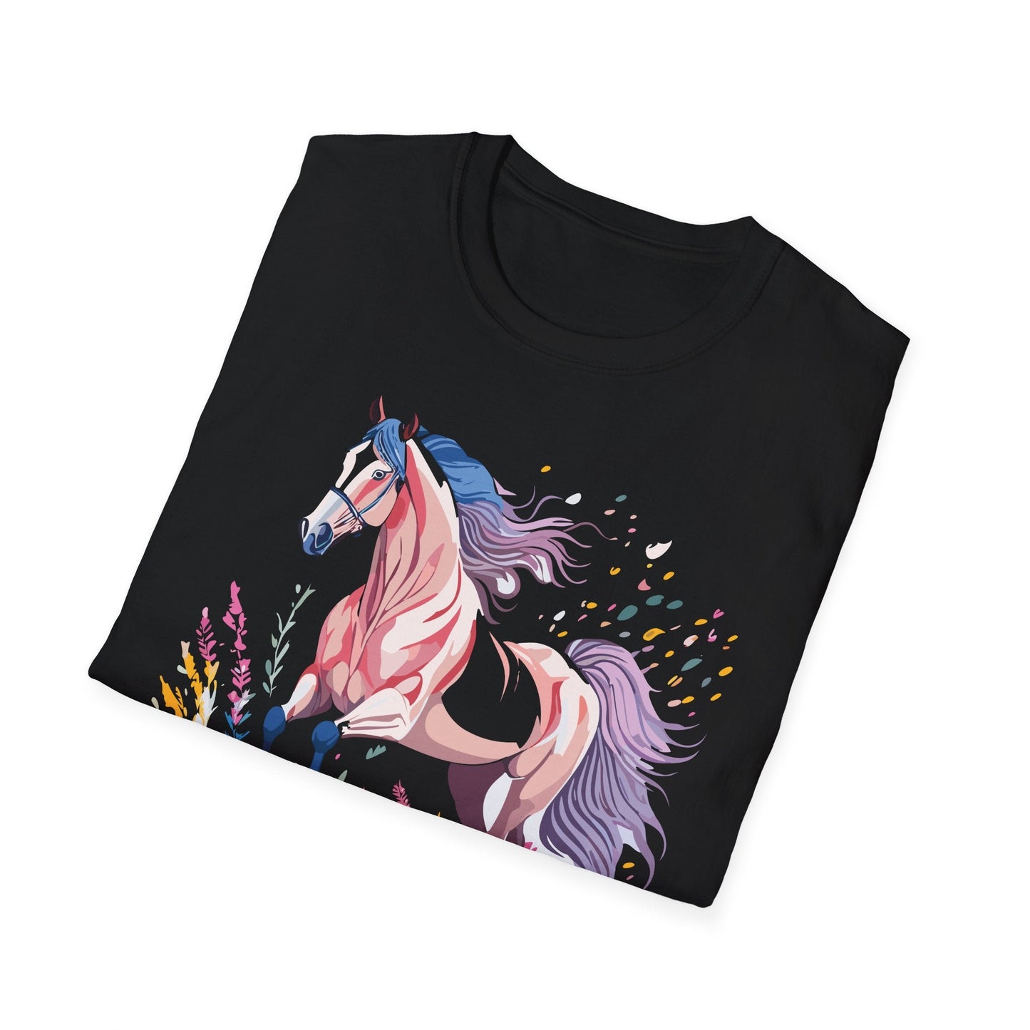 Horse Shirt Unisex Tee Animal Print Gildan Softstyle 64000 Ring Spun Cotton