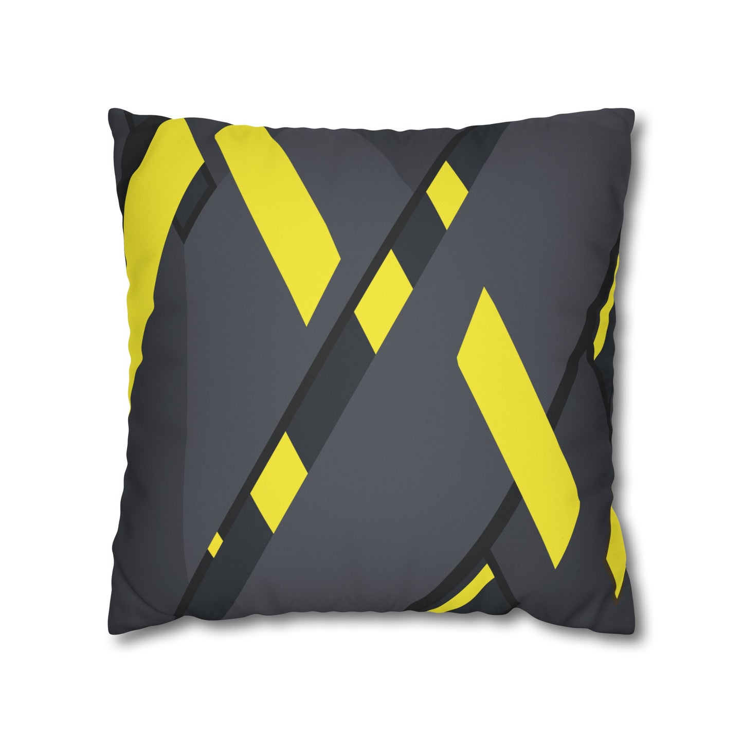 Faux Suede Pillowcase with Abstract print