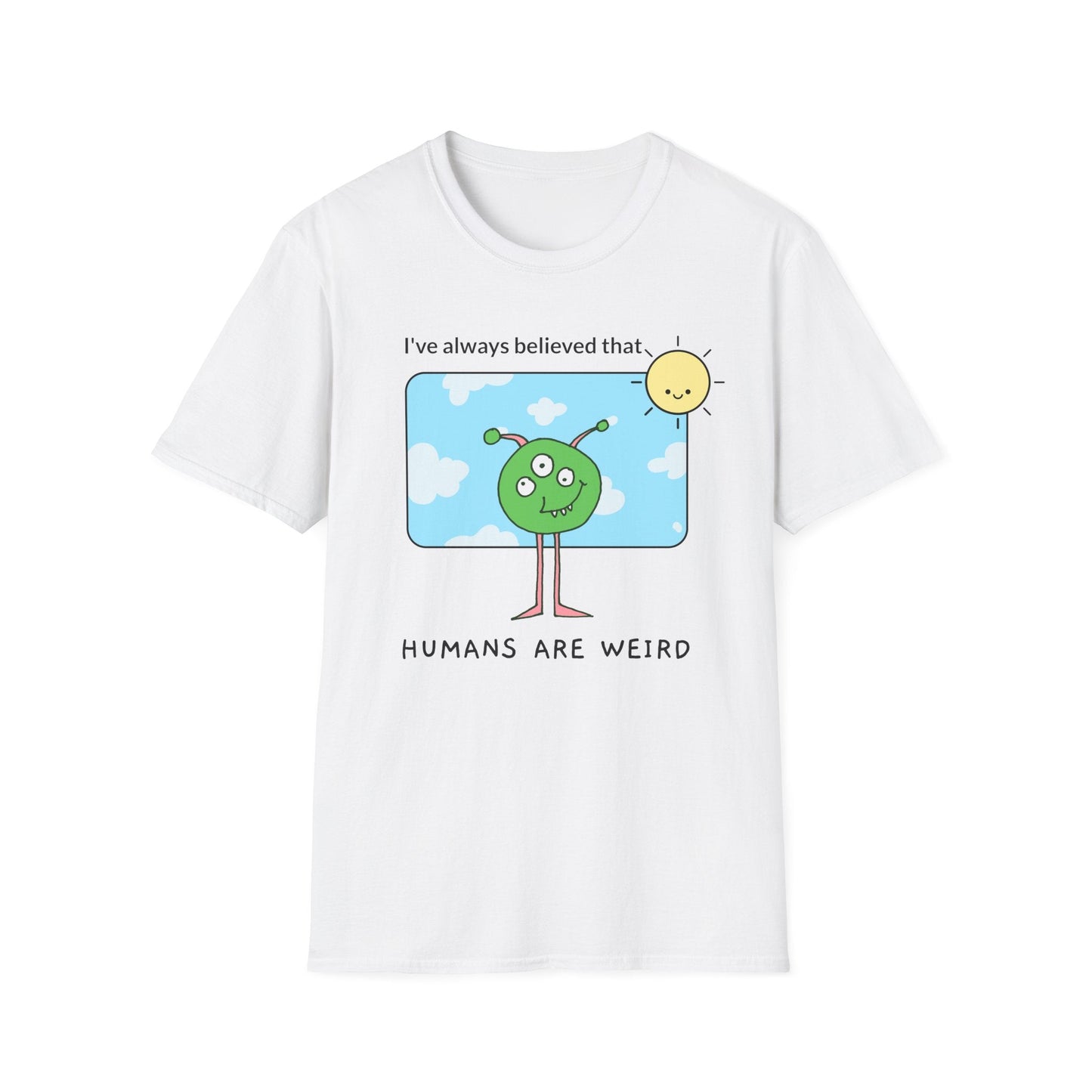 Alien Cartoon Humans Are Weird TShirt