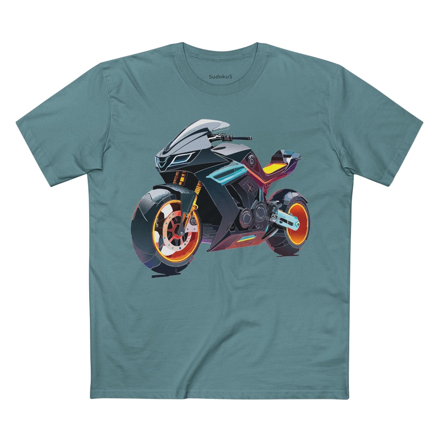 Moto Bike Graphic Unisex 100 Cotton Staple Tee 34