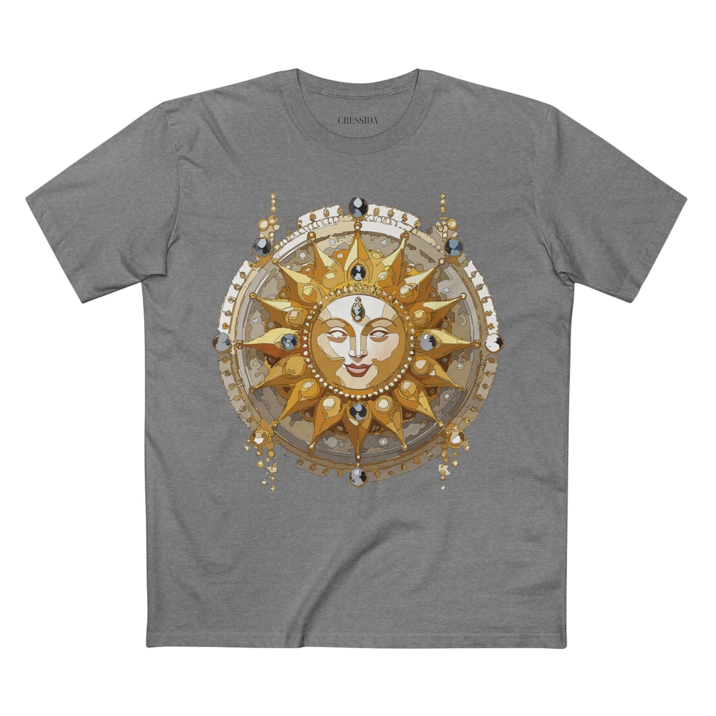 Gold Sun Graphic Unisex 100 Cotton T-Shirt with Golden Art Design 9