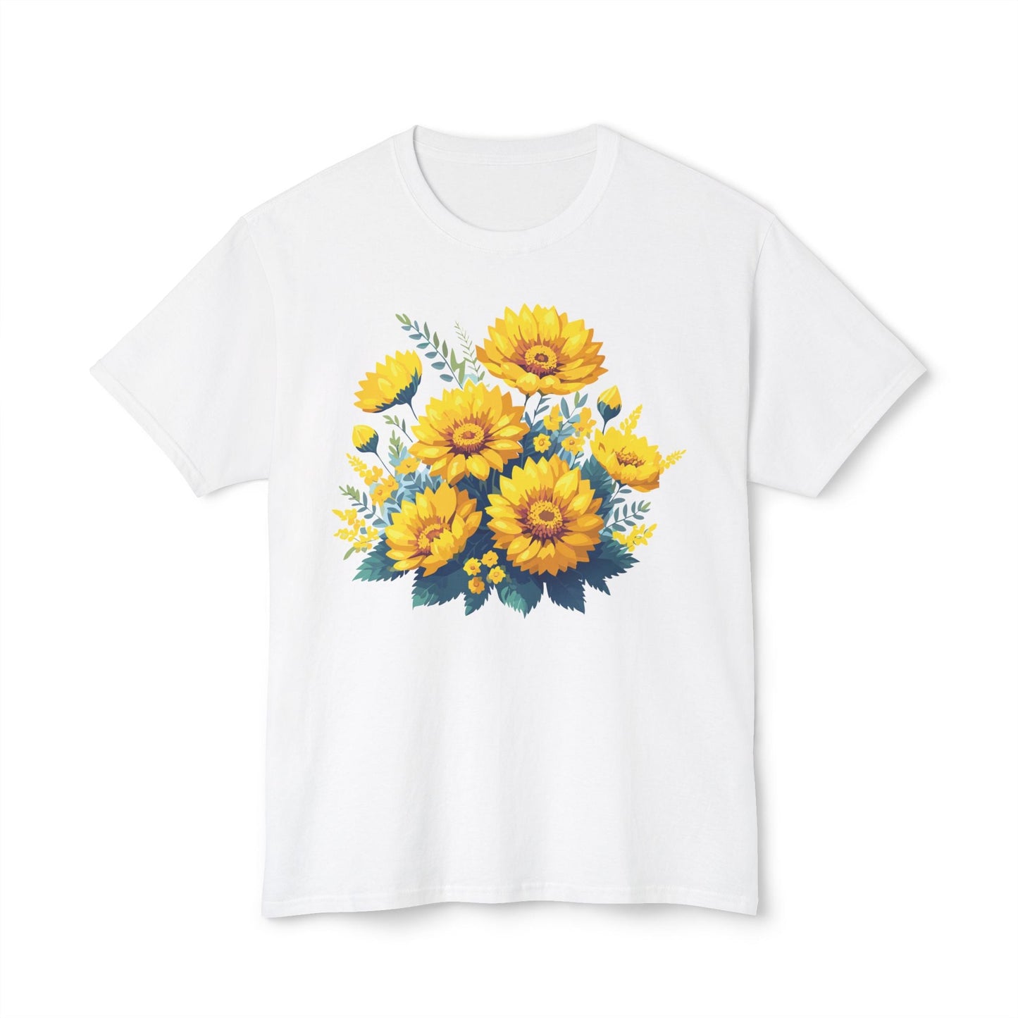 Floral T Shirt Vintage Flowers Unisex Art Print Tee 100 Percent Cotton Made In USA Floral Design