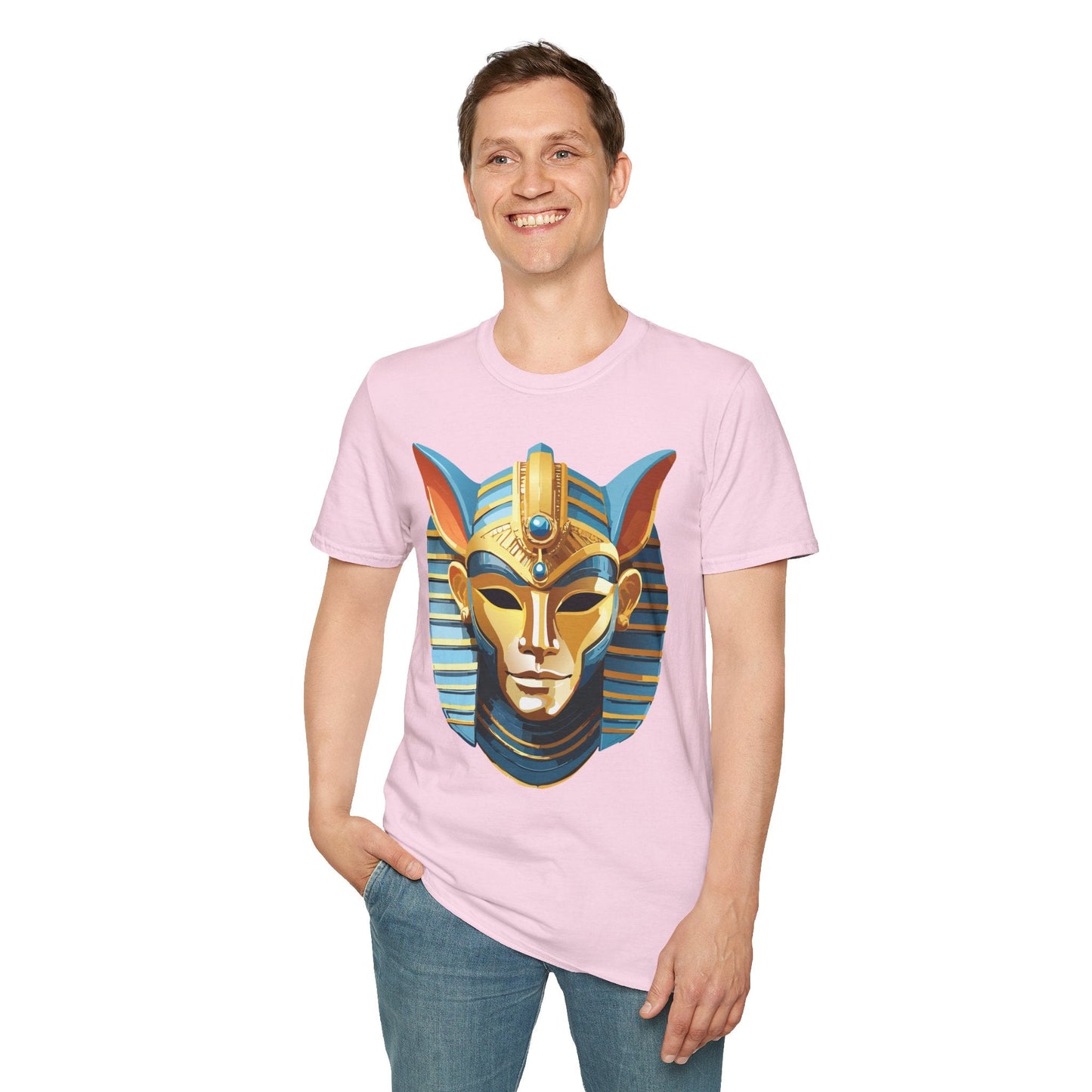 Mask Tee Shirt Unisex Softstyle Cotton Tee With Masquerade Art Design Gildan Softstyle