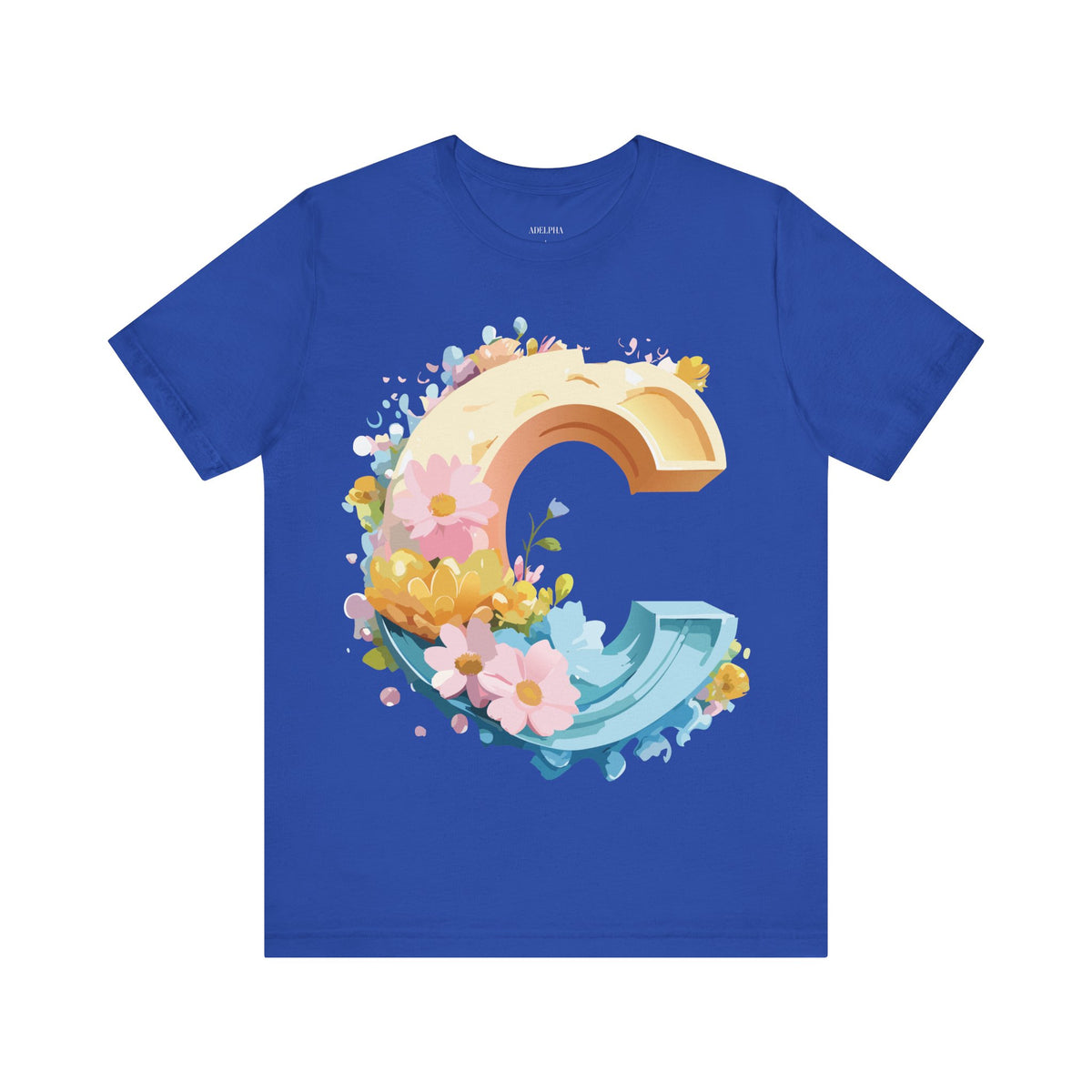 Letter C Graphic Unisex Cotton Bella+Canvas Tee with Art Letter Design