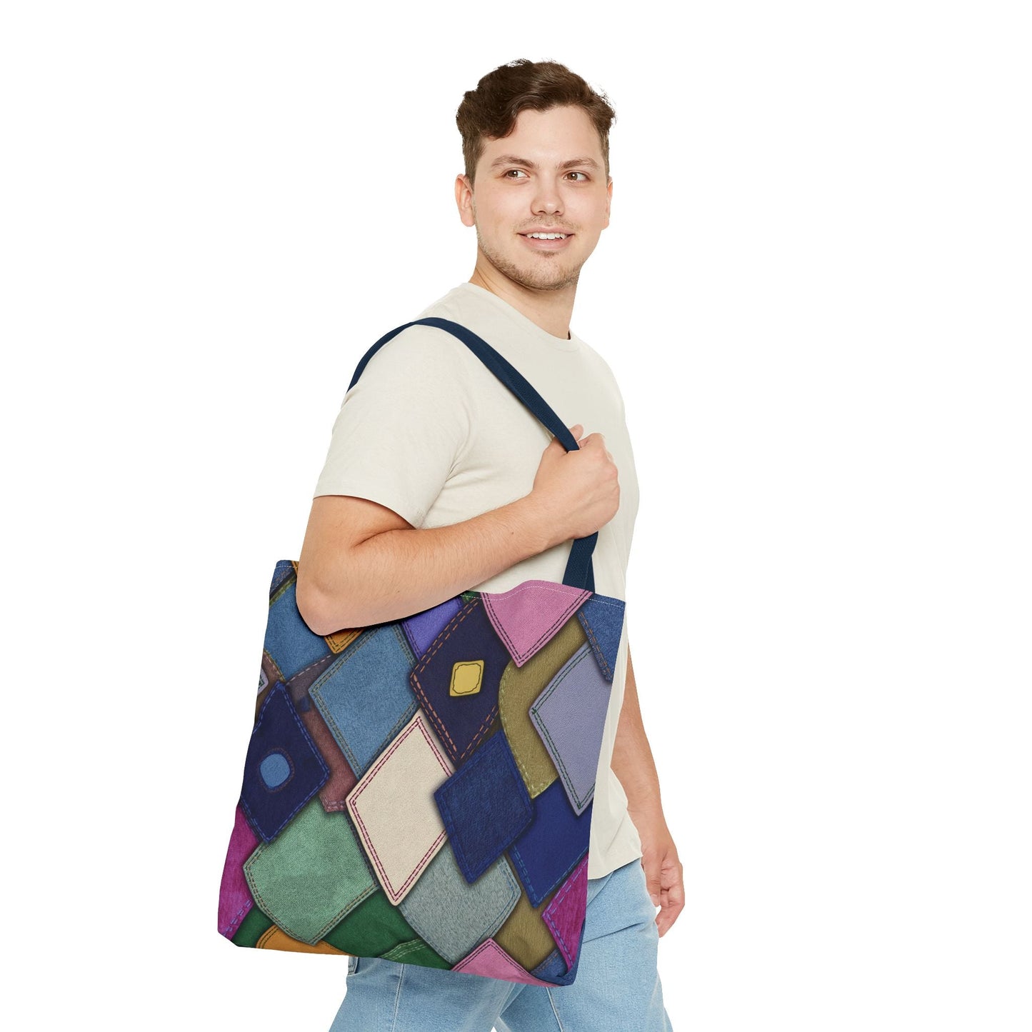 Denim Canvas Bag, Tote Bag Denim Printify