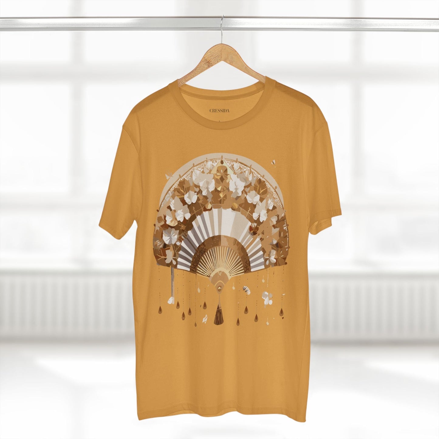 Antique Fan Graphic Design T-Shirt Unisex 100 Cotton Floral Carnival Artwork Tee 17