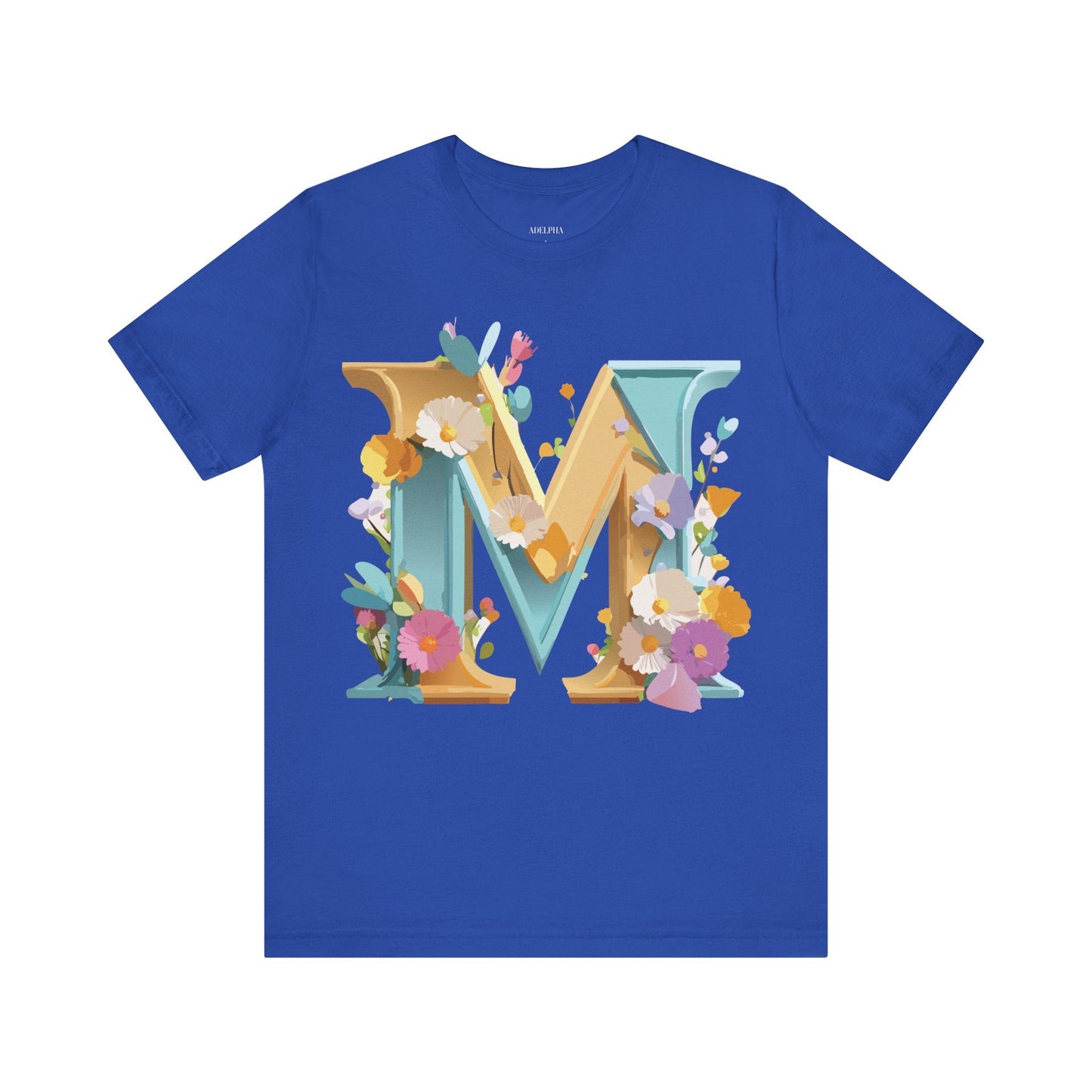 Letter M Shirt Unisex Graphic Tee From Adelpha Vintage Inspired Art Short Sleeve Jersey