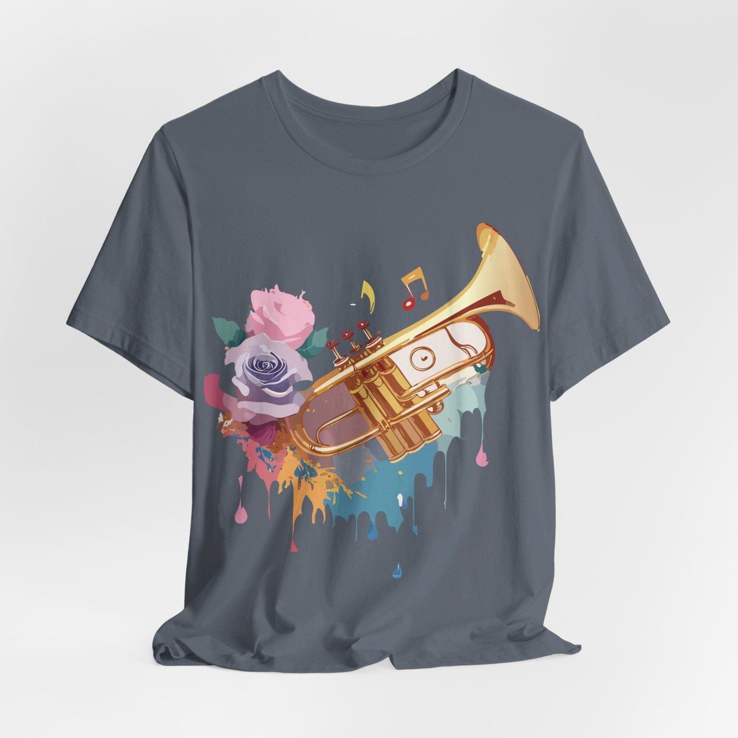 Music Graphic Unisex 100 Cotton Vintage Art with Musical Elements Tee 130