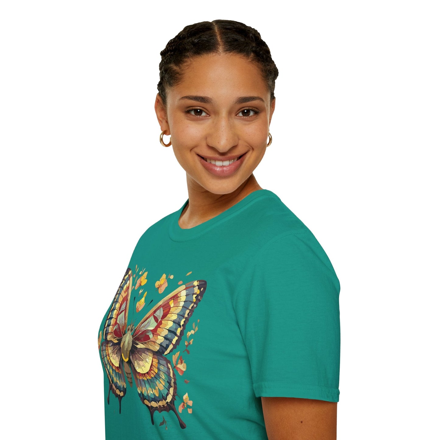 Butterfly Graphic T Shirt Unisex Gildan Softstyle 64000 Monarch Design Lightweight Everyday Wear