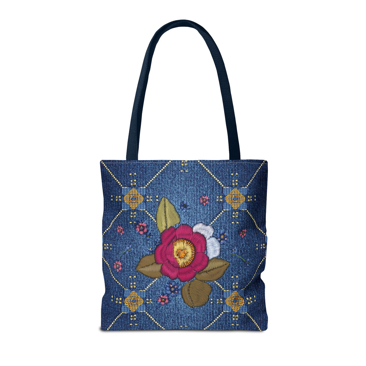Denim Fabric Imitation Print Unisex Canvas Bag Poly Spun 3 Sizes Tote Bag 159-2