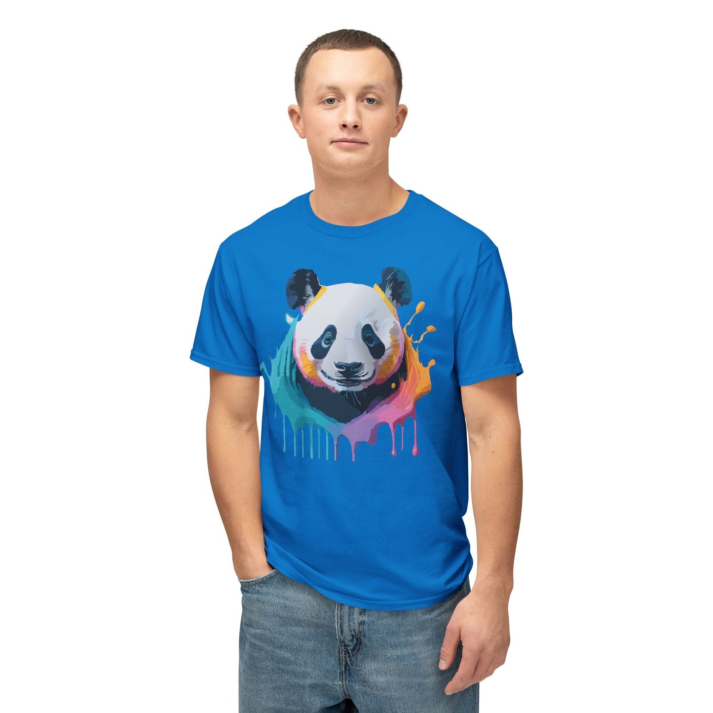 Unisex HD Cotton Panda T Shirt With Full Color Panda Art Print Made In USA Premium Fit For All Sizes