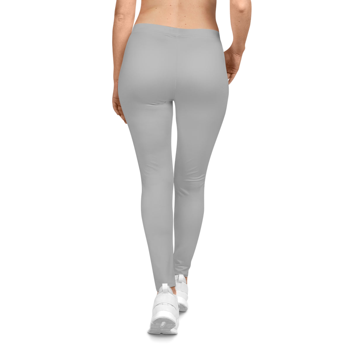 Silver Rain Color Women's Poly-Span Casual Leggings Print Everyday Activewear Pants