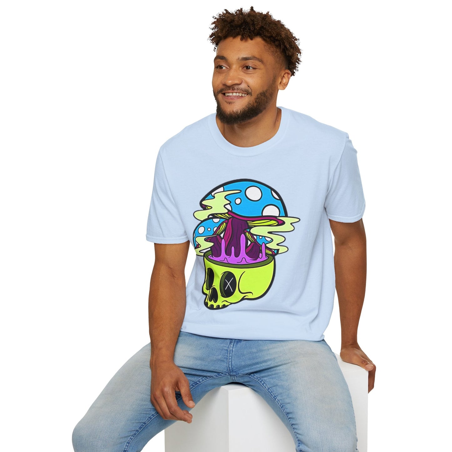 Skull Tee Shirt Unisex Skeleton Shirt With Art Design Gildan Softstyle Cotton Tee