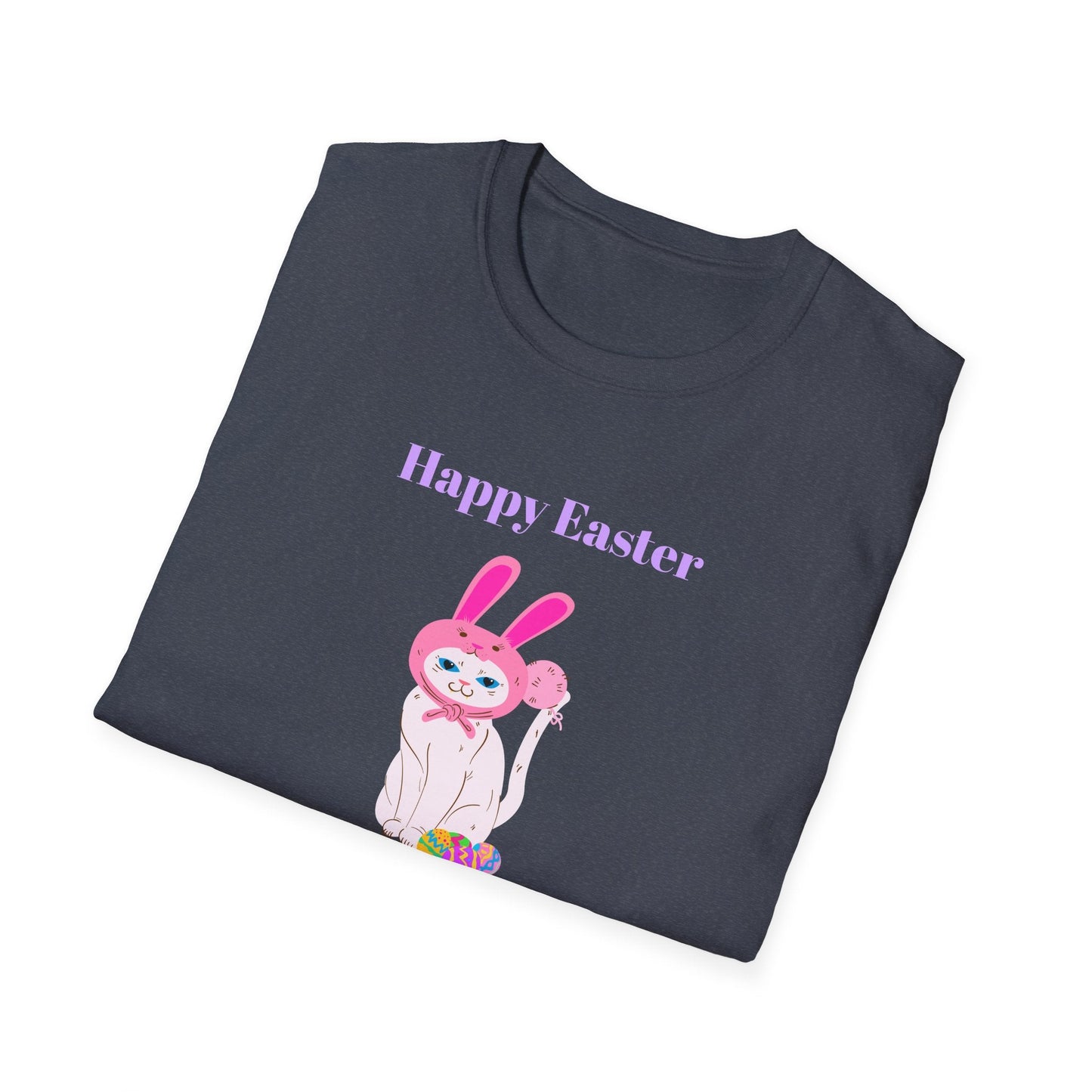 Unisex Easter Bunny T Shirt Softstyle 64000 Tee With Easter Design Print Gildan 100 Percent Ring Spun Cotton