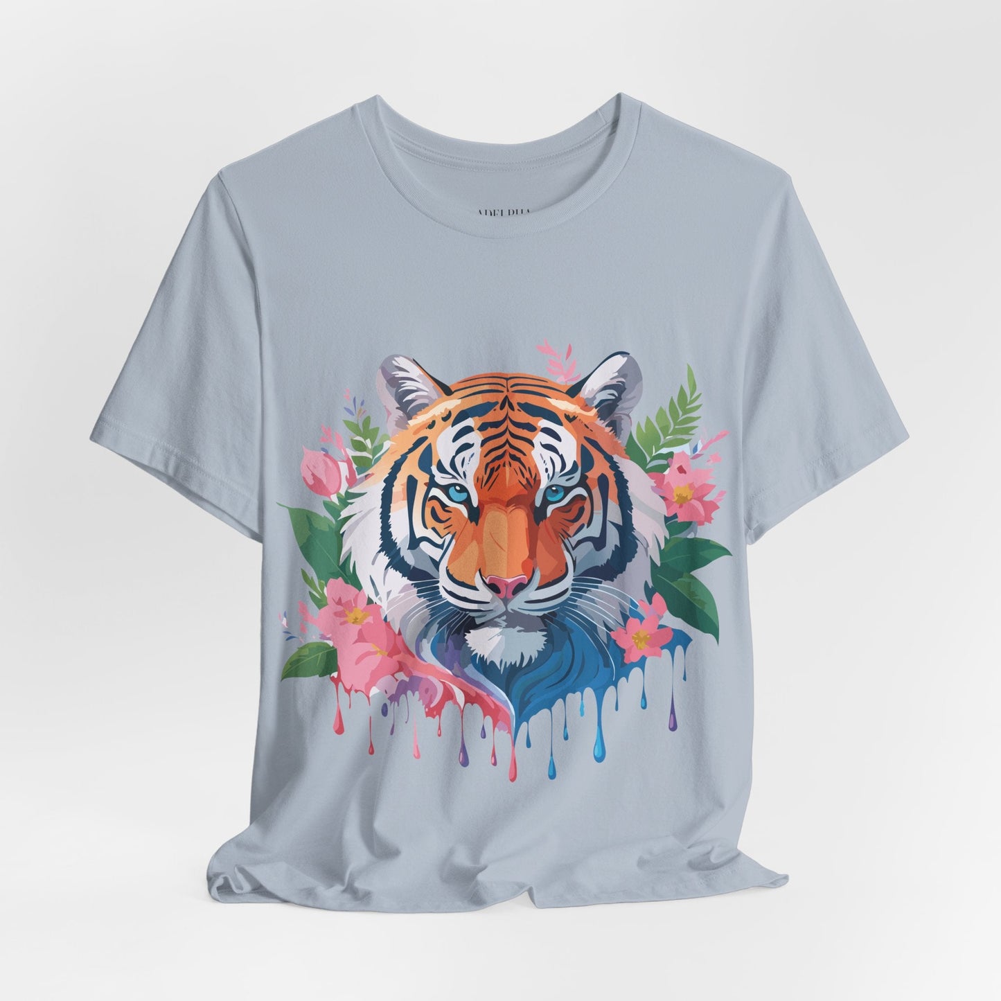 Tiger Graphic Tee Unisex Short Sleeve Shirt With Vintage Inspired Artwork By Adelpha