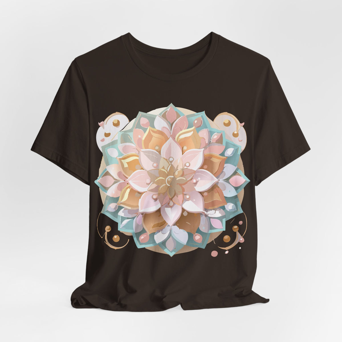 Mandala Graphic Unisex Cotton Bella+Canvas Tee with Floral Art Design n141
