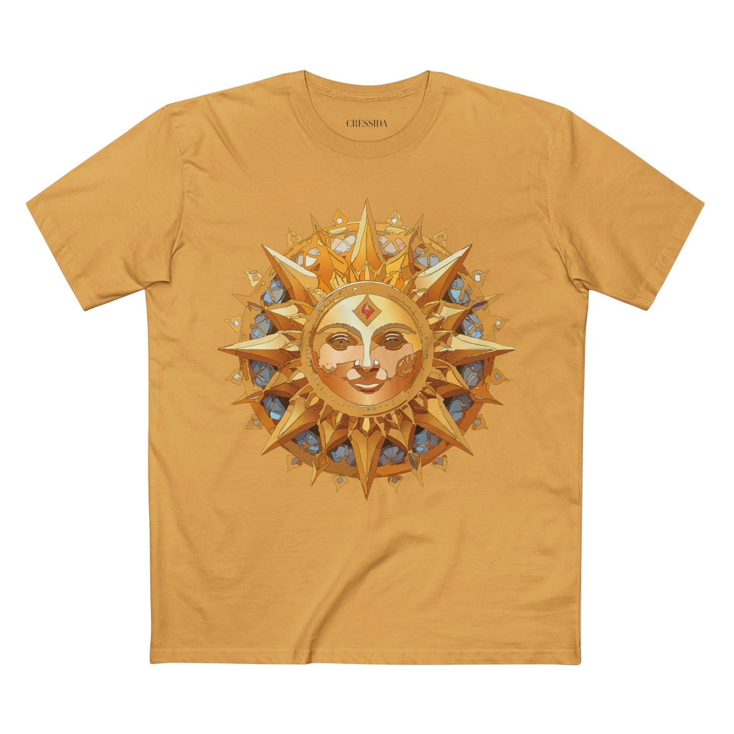 Gold Sun Graphic Unisex 100 Cotton T-Shirt with Golden Art Design 18