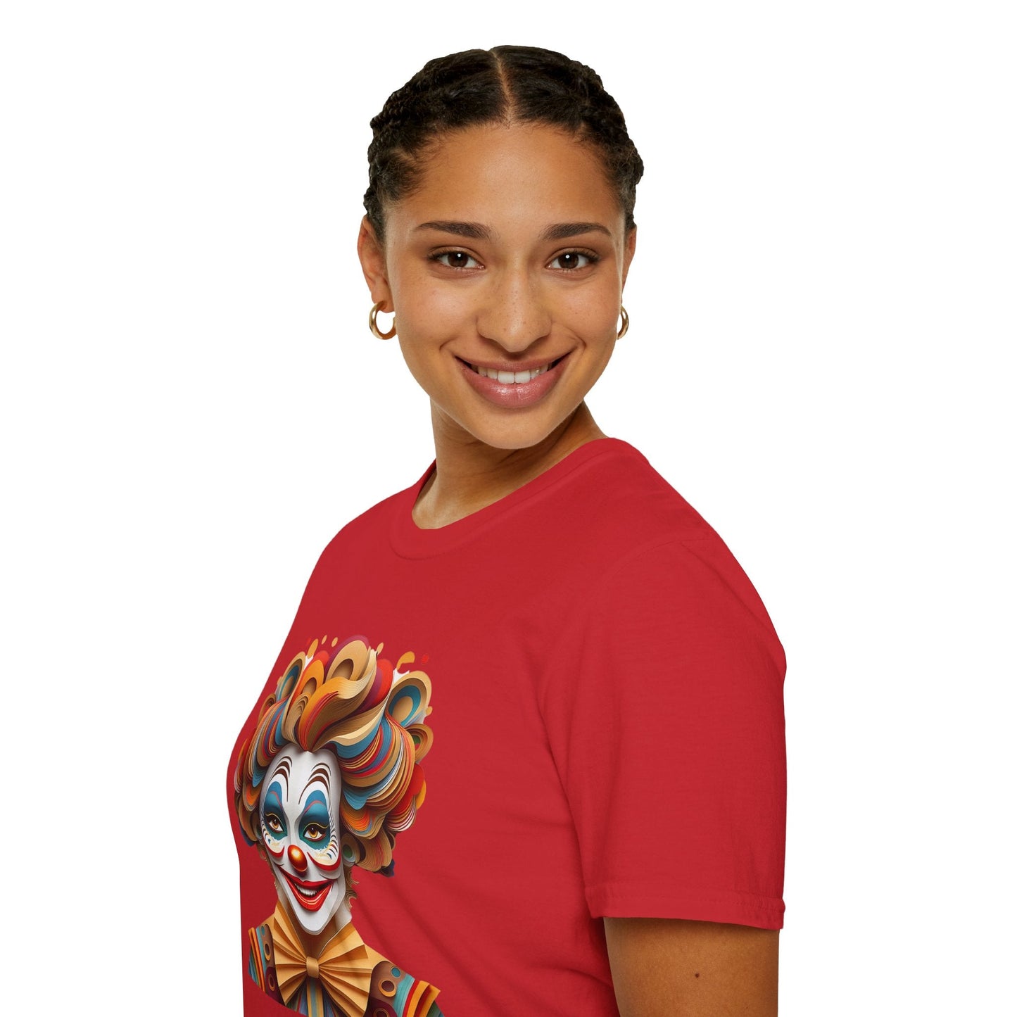 Unisex Clown Shirt Funny Man Circus Tee Short Sleeve Gildan Softstyle 64000 Cotton