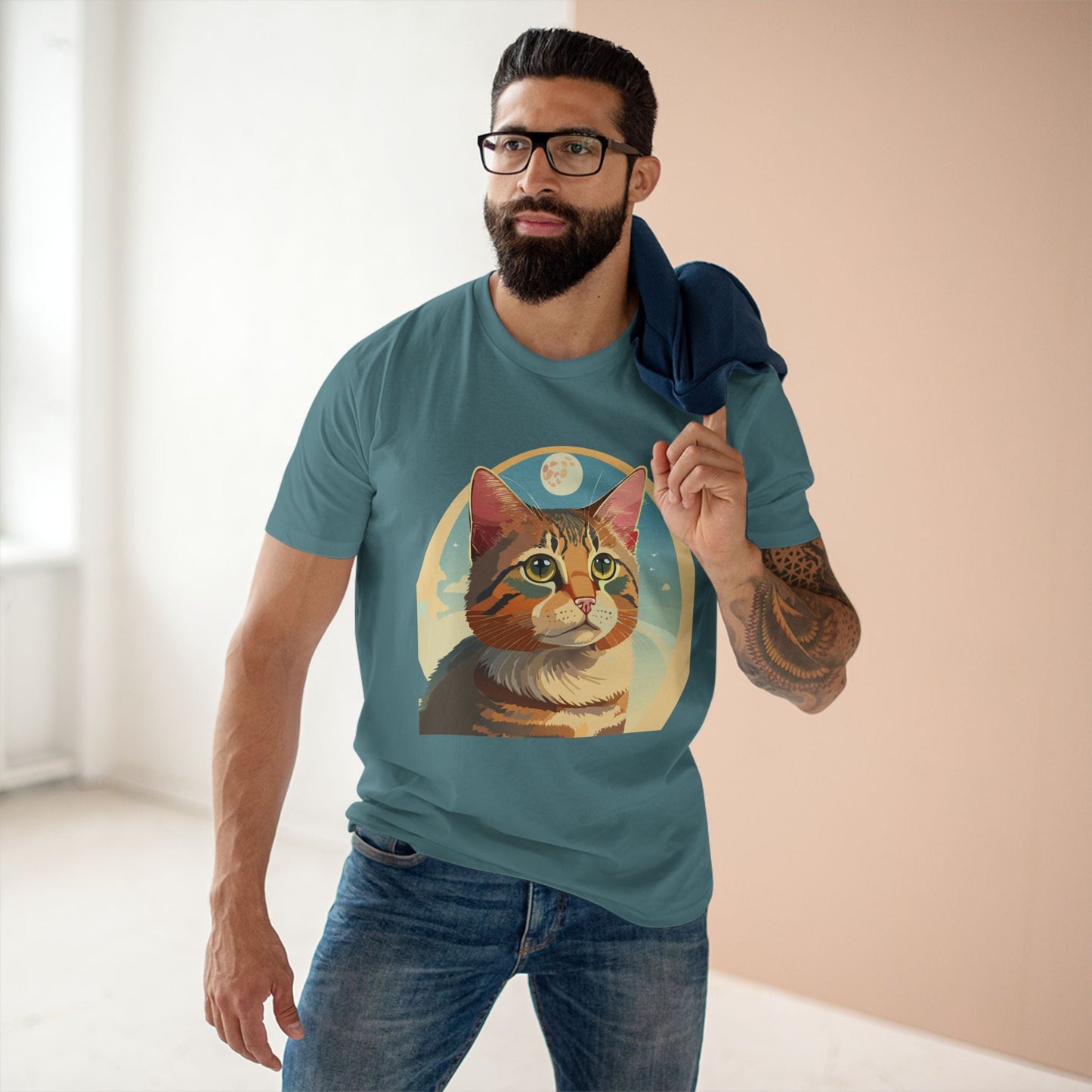 Cat Shirt Unisex Premium Cotton Tee With Original Cat Art Design Retro2Nova Soft Breathable Regular Fit