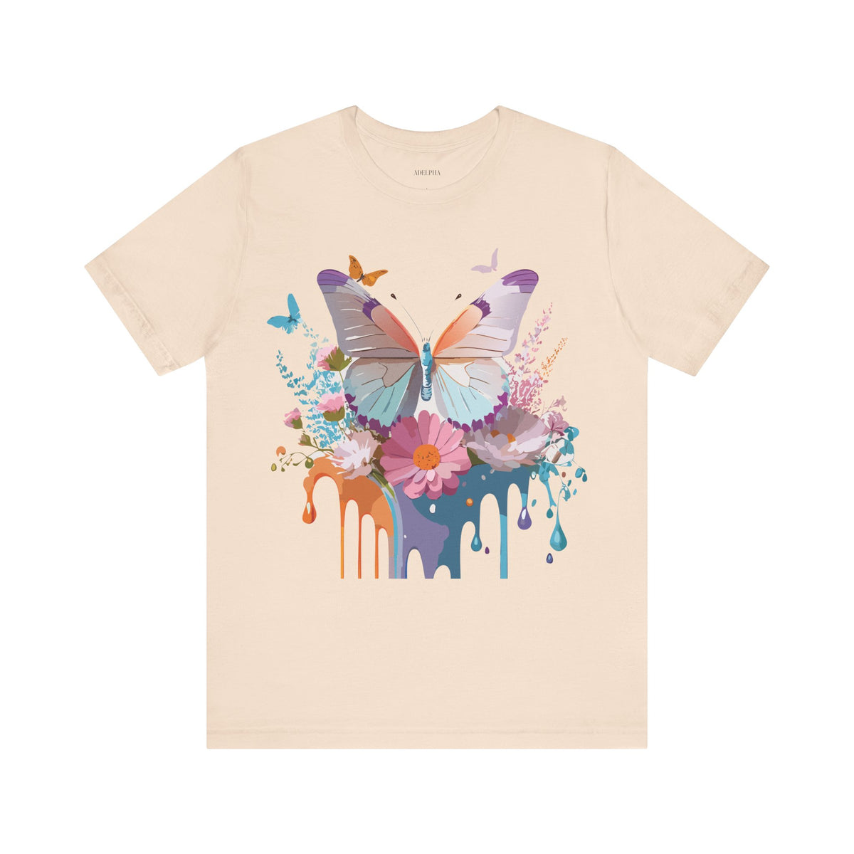 Butterfly Graphic Unisex Cotton Bella+Canvas Tee with Art Design n23