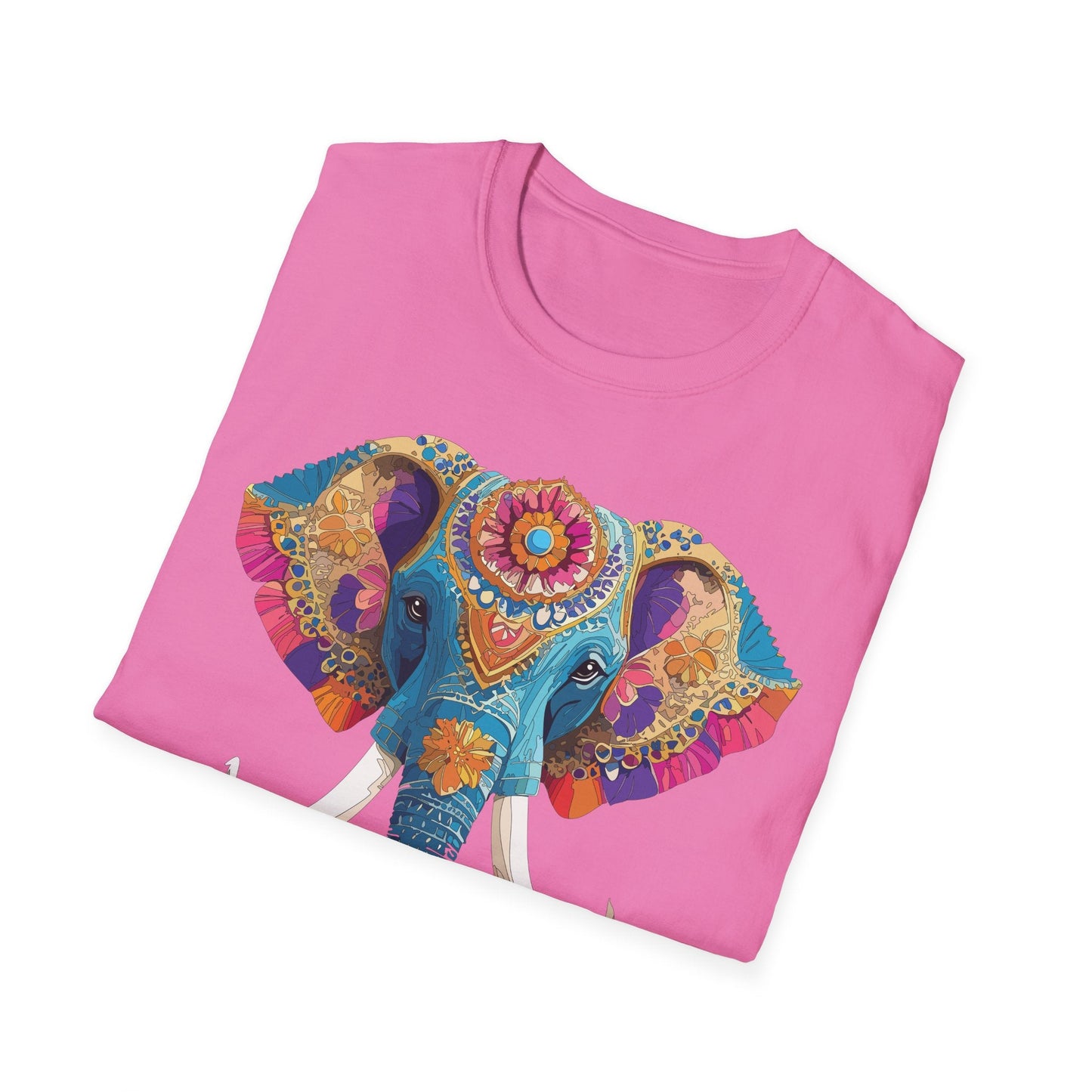 Unisex Elephant Graphic Tee Gildan Softstyle Cotton T Shirt Animal Print Comfortable Wear