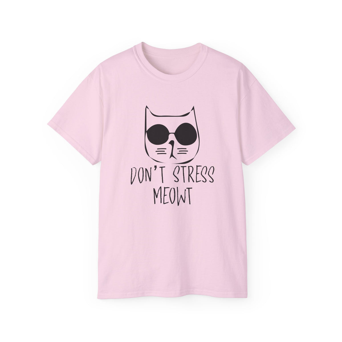 Don't Stress Meowt Cat Face Tee | Cat with Sunglasses Shirt