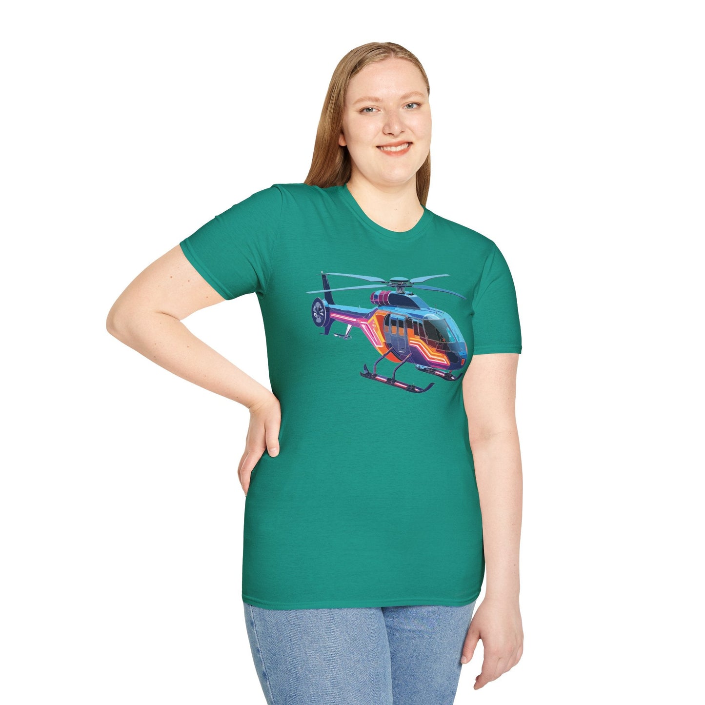 Chopper Helicopter T Shirt Unisex Softstyle 100 Percent Ring Spun Cotton Premium Tee