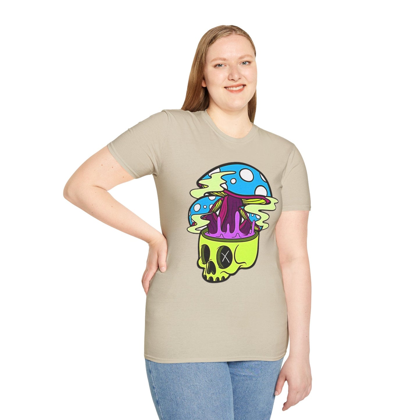 Skull Tee Shirt Unisex Skeleton Shirt With Art Design Gildan Softstyle Cotton Tee